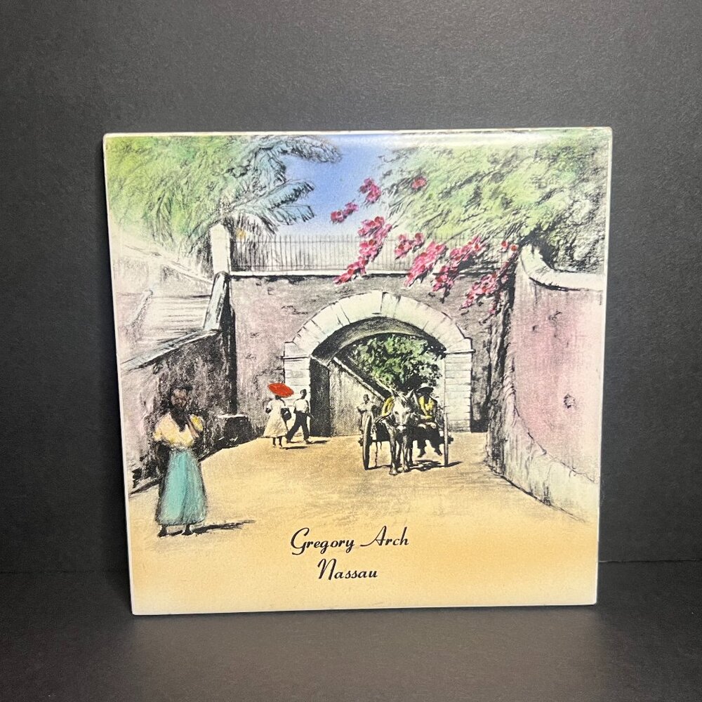 Beautiful Gregory Arch Nassau, Bahamas Ceramic Square Tile Wall Art 6 x 6"
